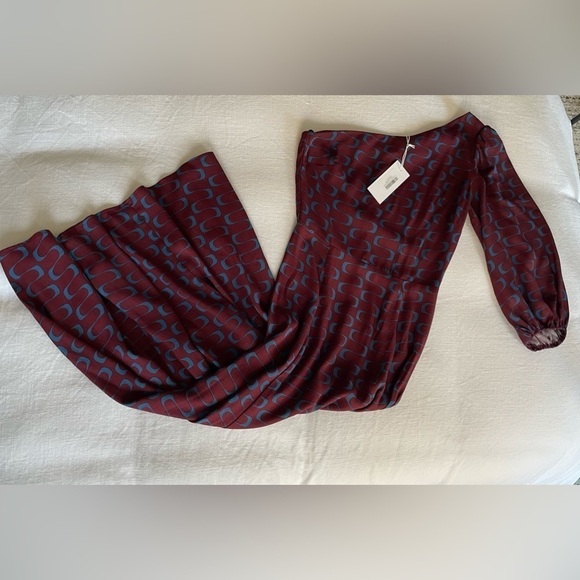 NWT Reformation Lawrence One Shoulder Midi Dress in Marooned, Size 2 - Picture 4 of 10
